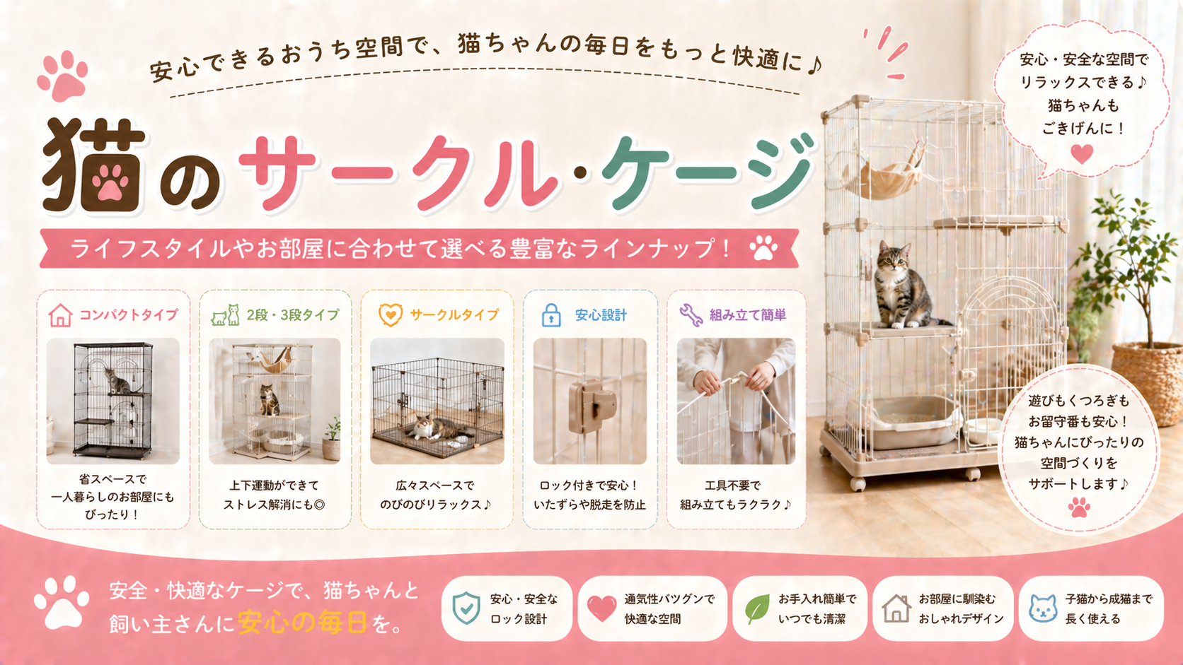 猫用サークル・ケージの選び方：海外ブランドの大型ケージ、木製、3段、多頭飼い用の比較