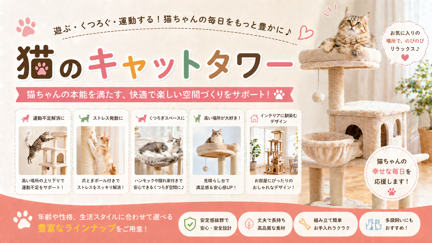 キャットタワーの選び方