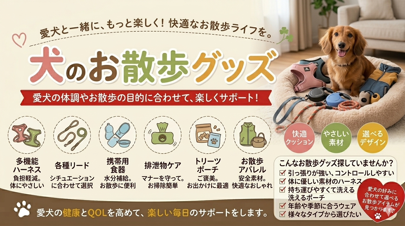 犬のお散歩グッズの選び方：多機能ハンドル、LEDライト、携帯用給水ボトルの比較