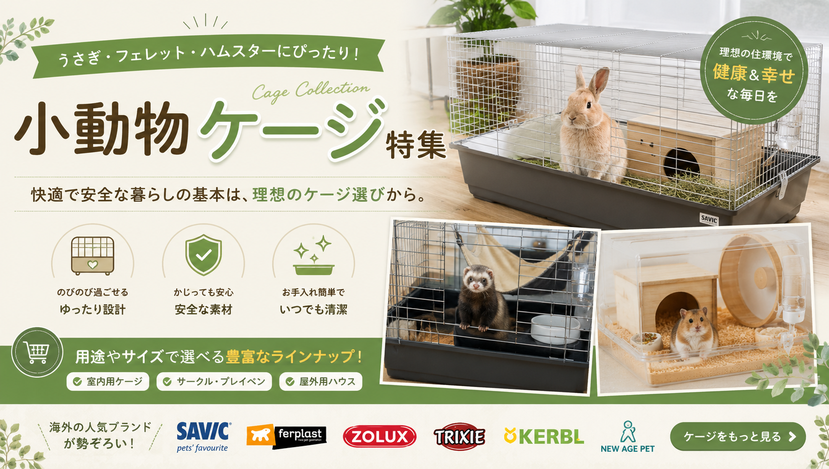 小動物ケージ特集