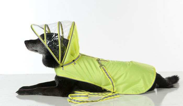 犬用 レインコート PushPushi ドッグレインコート イエローポルカ