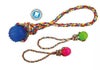 犬用 おもちゃ イタリアIMAC ドッグトイ ロープトイ TPRラバーボールコードハンドル カラーはお任せでお願いします。