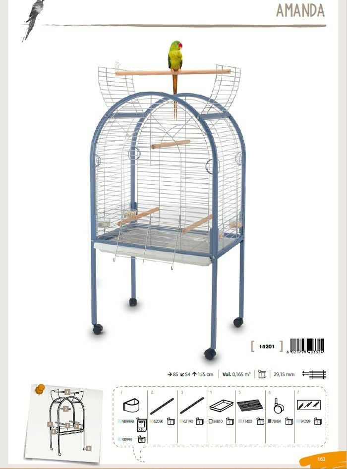 鳥用 鳥かご イタリアIMAC バードケージ アマンダ ライトブルー