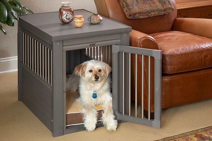 アメリカ購入 PawHut 屋根付き 犬小屋 グレー 犬 ペット クレート 犬 クレート おしゃれ｜NEW AGE PET インプレイスペットクレートエンド