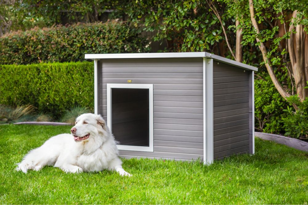 エコフレックス　ドッグハウス　アンティークホワイト　S 日本総輸入元】New Age Pet 屋外犬小屋 ラスティックロッジ｜腐らない