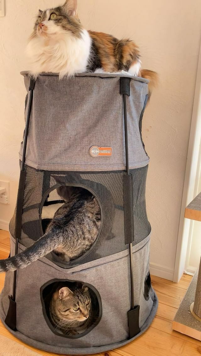 ダークグレー キャットタワー 猫用品　ペット 猫用 キャットタワー K&Hペットプロダクツ キティタワー ダークデニム