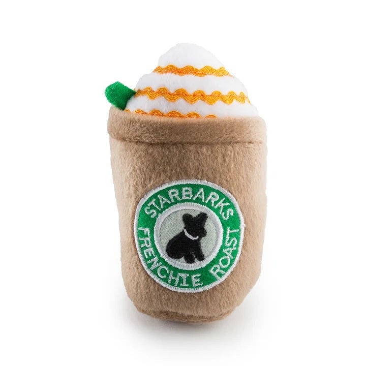 犬用 おもちゃ Haute Diggity Dog ペット用おもちゃ Starbarks Frenchie Roast Plush Toy with straw
