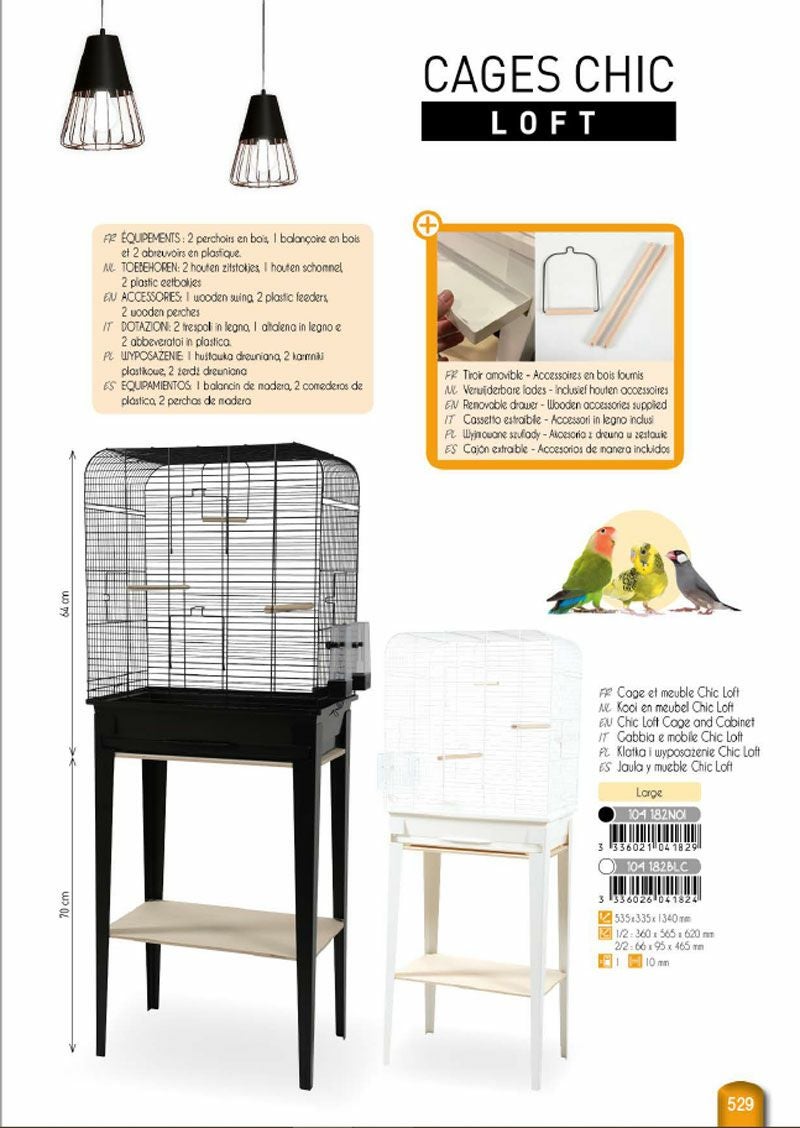 鳥用 鳥かご フランスZOLUX CHICシリーズ バードケージ CHIC LOFT L