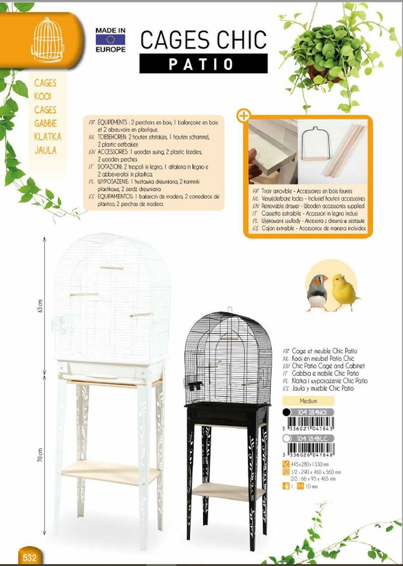 鳥用 鳥かご フランスZOLUX CHICシリーズ バードケージ CHIC PATIO M