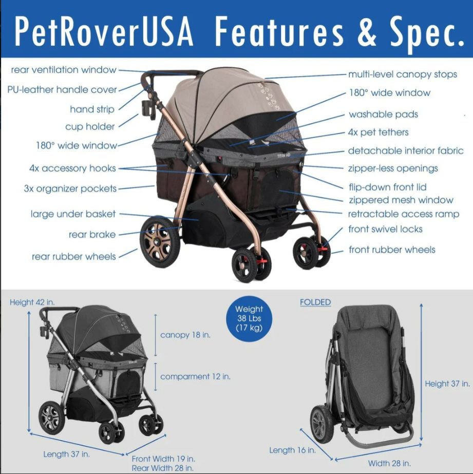 犬用 ペットカート ENZO ペットストローラー PUV タープ