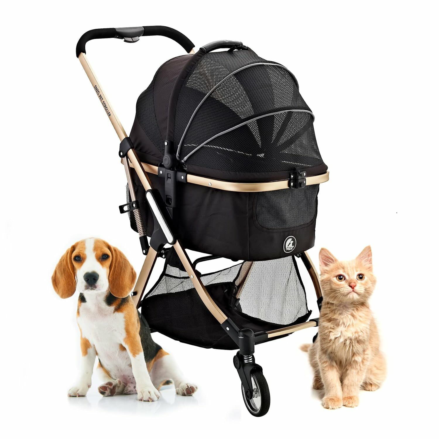 犬用 ペットカート ENZO ペットストローラー PISTA ブラック