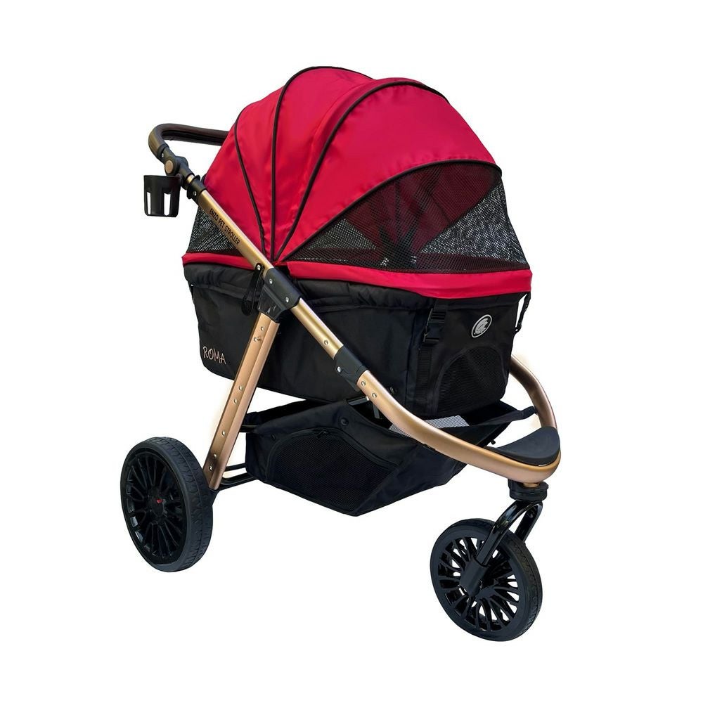 犬用 ペットカート ENZO ペットストローラー ROMA レッド ENZOPETSTOROLLER