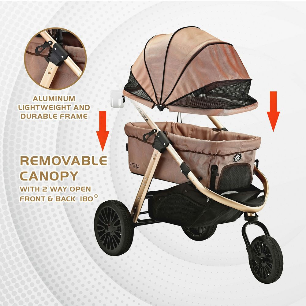 犬用 ペットカート ENZO ペットストローラー ROMA ブラック