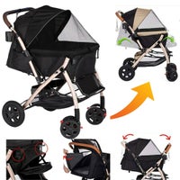 犬用 ペットカート ALLWAN FREEDOM フリーダム ブラック 専用レインカバー＆カートフックセットバージョン 耐荷重34ｋｇまで オールワンフリーダム ペット カート ペットカート 中型犬 おすすめ 多頭飼い 2匹以上