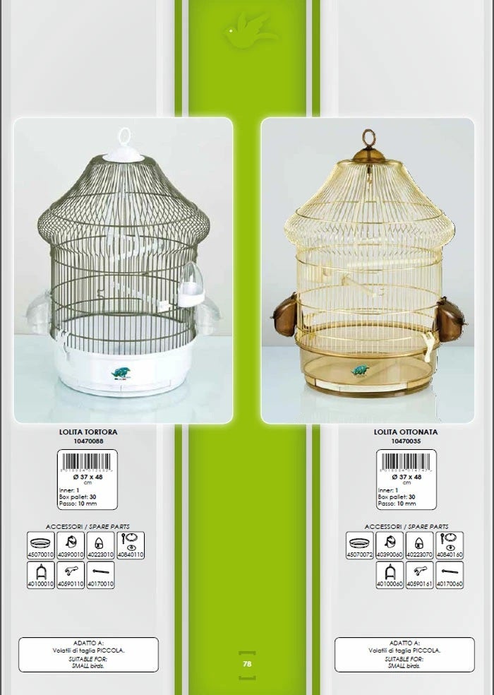 鳥用 鳥かご イタリアFOP バードケージ ロリータゴールド オリジナル